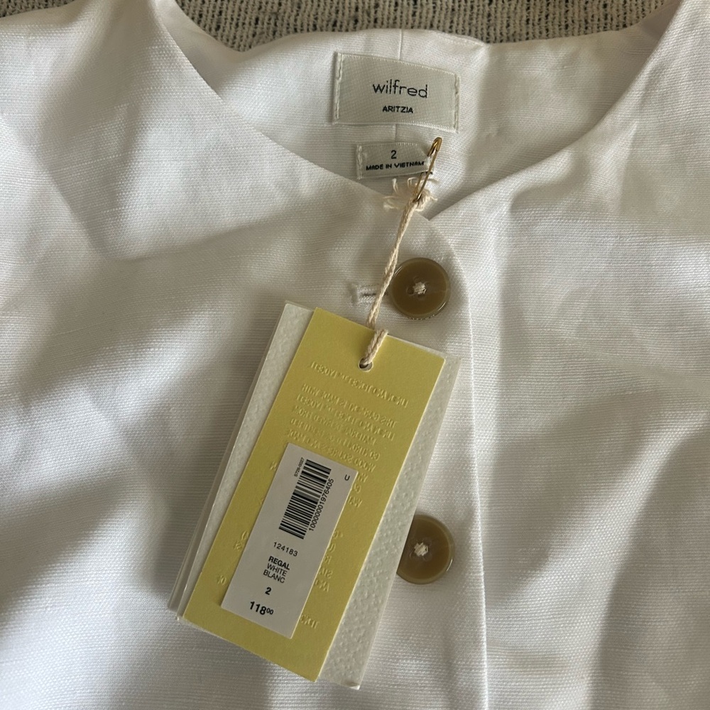 Aritzia Wilfred Regal Linen Vest NWT - Picture 5 of 7
